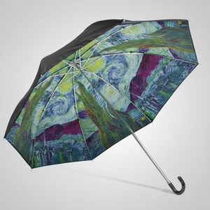 Ombrello pieghevole Art AU-02525 Van Gogh 'notte stellata' per protezione da pioggia e sole - Product Image 1