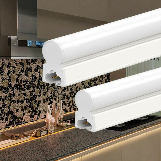 Led T5 Integrated Single Fixture Cable Bracket Lamp 2ft 6W/12W/18W/22W LED Tube Light Fixture OEM ODM CE ETL for Kitchen