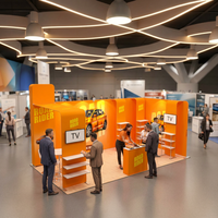 Stand d'exposition modulaire 10x20 pieds, structure en aluminium, tissu tendu, kit complet pour exposition et événementiel