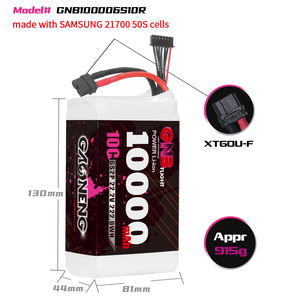 Batterie Li-ion GNB GAONENG 6S 10000mAh 22.2V 10C XT60 avec cellules Samsung 21700 50S pour bateaux, voitures et drones RC - Product Image 2