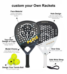 2025 Benutzer definiertes Logo Padel Schläger Eva Foam Padel Paletas De Padel Para Leistungs geschwindigkeit 100% Kohle faser Racchetta Da Padel Schläger - Product Image 2