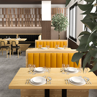 Chaise de salle à manger classique en bois avec pieds en bois, panneau en contreplaqué, ensemble table et chaises de restaurant