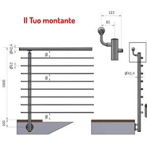 ราวจับสำหรับ P110132-8 304ทำจากผ้าซาติน8ชิ้น, ราวจับด้านข้างสำหรับตกแต่งด้านข้าง - Product Image 1