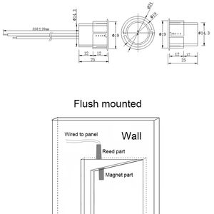 Contact magnétique de porte à 3 fils encastré NC/NO/COM - Product Image 5