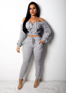 Dropshipping Hot Sale Boutique Long Sleeve Top Pants Outfits Two Piece Set Women <strong>Clothing</strong> - Product Image 6