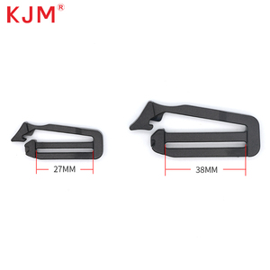 <span class=keywords><strong>Clip</strong></span> de connexion en plastique noir de 27 mm et 38 mm avec boucles à trois glissières pour sacs à <span class=keywords><strong>dos</strong></span> et ceintures - Product Image 2