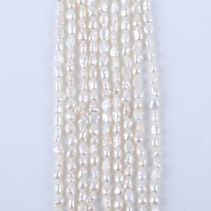 ลูกปัดน้ำจืดธรรมชาติทรงบาร็อคจูจี้ ขนาด 3-4 มม. รูตรงสองด้าน สำหรับทำสร้อยคอ สร้อยข้อมือ ขายส่ง - Product Image 3