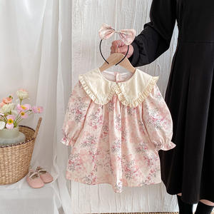 Tutina a Triangolo per Bambine, Vestito Principessa a Maniche Lunghe con Colletto in Pizzo, Pagliaccetto in Cotone per <span class=keywords><strong>Neonati</strong></span> e Bambini - Product Image 6