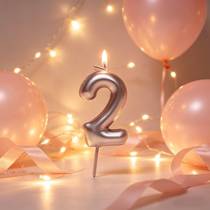 Candele per Feste Numero 2 in Oro Rosa, Candela di Compleanno da 6 cm - Product Image 6