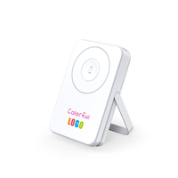 Support de charge magnétique sans fil portable 15W avec batterie Li-Polymère 10000 mAh en bambou, personnalisable avec logo, pour une charge rapide