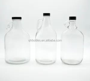 Amber Coffee color Factory price Large capacity liquor bottle beer growler glass 1 gallon wine glasses bottle with cap