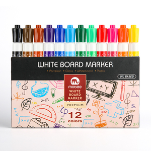 Mobee P-233 12 Màu Bút Nhiều Màu Bảng Trắng Đánh Dấu Biểu Tượng Tùy Chỉnh Bảng Trắng Đánh Dấu Đặc Biệt Đục Khô Xóa Đánh Dấu - Product Image 1