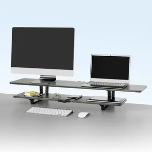 Monitör standı yükseltici alüminyum ayak ile bilgisayar dizüstü bilgisayar iMac, kaldırma Laptop standı masası masa organizatör