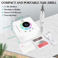 Machine à ongles électrique rechargeable 45000 tr/min avec logo personnalisable, compatible manucure, en plastique