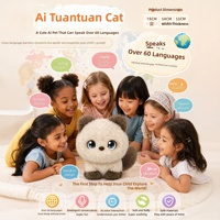 Boneka Kucing Tuantuan AI Pintar Berbahan Polyester Memory Foam, Mainan Elektronik Doupao, Teman Emosional, Hadiah Multibahasa