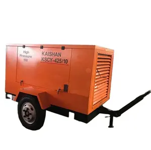 10 bar 118 KW Diesel engine screw air compressor with wheels