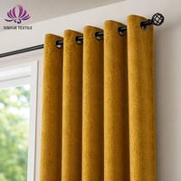 Rideaux occultants de luxe en velours polyester écologique, surface mate texturée, à œillets, plusieurs couleurs, pour maison et villa