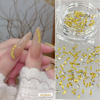 Paso Sico Mini Zircon Doré Effet Œil de Cheval, Embellissements Métalliques pour Nail Art, Faux Diamants Super Scintillants, Fournitures DIY pour Décoration Ongles