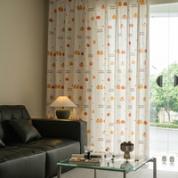 ShaoXing Rainbow Line Rideau occultant imprimé motif dessin animé, en tissu slub haute densité et lourd, antistatique, motif citrouille, pour salon