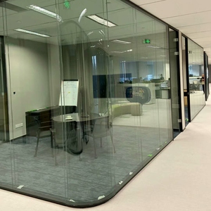 Hiệu suất cao hai lớp kính màn hình phân vùng lửa đánh giá Tường Văn phòng cho công ty xây dựng - Product Image 5