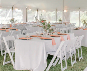 White Plastic Folding <b>Chairs</b> Outdoor Event Seating Set Lightweight <b>Stackable</b> <b>Garden</b> Patio Use - Product Image 2