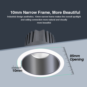 Moderno COB 7W 12W 20W Led luz de techo punto Ra80 110mm parpadeo libre interior empotrado 24 ° haz estrecho Downlights - Product Image 4