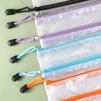 Sac de classement polyvalent personnalisé pochette en maille à fermeture éclair double couche de couleur sac de rangement de documents A4 transparent dossier en plastique pour documents
