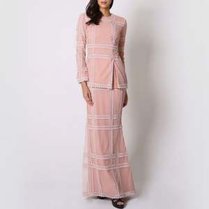 女性用シンプルスタイルBaju Kurungドレスインドネシア美しいイスラムブラウスMelayu服コットンイスラムドレス - Product Image 5