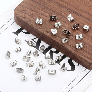 Piezas de fabricación de joyas, tuerca de oreja Diy, pendientes de acero inoxidable, postes de Metal, tachuelas de tapón de tornillo - Product Image 1