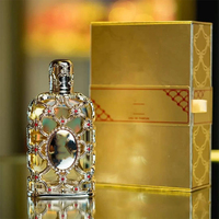 Parfum pour homme Arabe de luxe, floral boisé naturel, cuir, Eau de Parfum, flacon doré orné, accents rouges, 80 ml, taille standard, longue tenue