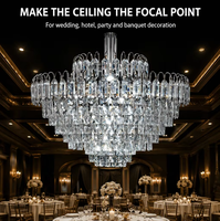 Lustre en acrylique de luxe à huit étages, décoration suspendue au plafond pour mariage, hôtel, fête, banquet