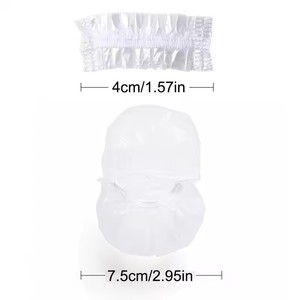 100 protections d'oreilles jetables transparentes et élastiques pour la coloration des cheveux, outil de protection imperméable pour la douche, en plastique - Product Image 6