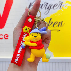 พวงกุญแจรูปหมีแนวอินเทอร์เน็ตน่ารักจี้กระเป๋าคู่รักพวงกุญแจรถของขวัญขายส่ง - Product Image 2