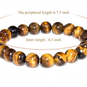 Bracelet <span class=keywords><strong>en</strong></span> <span class=keywords><strong>pierre</strong></span> <span class=keywords><strong>naturelle</strong></span> Œil de tigre jaune JD GEMS 6 8 10mm, vente <span class=keywords><strong>en</strong></span> gros, <span class=keywords><strong>bijoux</strong></span> extensibles de protection et de guérison <span class=keywords><strong>en</strong></span> pierres précieuses naturelles, idéal pour un cadeau - Product Image 2