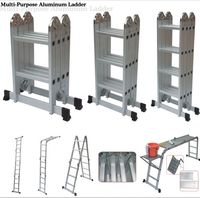 Échelle polyvalente pliante en aluminium avec plate-forme, échelle EN131 de 3m, 4m, 5m, 6 mètres