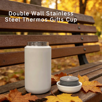 Gobelet isotherme portable de 400 ml à double paroi en acier inoxydable 304, mini thermos de voyage, logo personnalisé pour cadeau