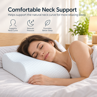 Oreiller ergonomique en mousse à mémoire de forme respirante avec contour en forme de B de 10 cm x 7 cm, soutien du cou, housse amovible