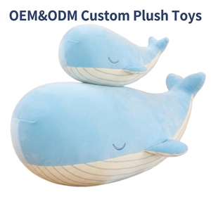 Peluche personnalisée CE EN71 CPC en forme de <span class=keywords><strong>Cétacé</strong></span>, coussin en tissu lavé, jouet en peluche poisson de l'océan - Product Image 1