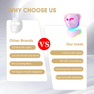 4D LED Facial Mask Face & Neck <span class=keywords><strong>Set</strong></span> 8 màu sắc Photon trị liệu hồng ngoại ánh sáng đỏ không dây từ xa Silicone mặt nạ để sử dụng nhà - Product Image 4