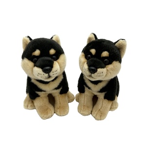Peluche réaliste de Shiba Inu noir, jouet en peluche de chiot Shiba japonais ultra-réaliste, vente en gros de peluches de chiens personnalisées OEM ODM - Product Image 1