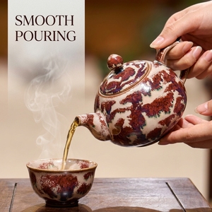 Tetera Artesanal de Cerámica Jun con Esmalte Dunhuang, Tetera China para Té <span class=keywords><strong>Kung</strong></span> <span class=keywords><strong>Fu</strong></span> - Product Image 5