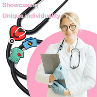 Breloques amusantes en forme de stéthoscope pour infirmières, accessoires personnalisés pour stéthoscopes pour les amoureux des chats, vétérinaires, travailleurs médicaux, étiquettes d'identification décoratives