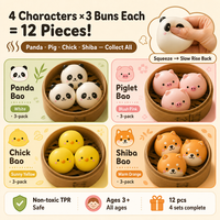 Jouets Squishy Anti-Stress à Rebond Lent, Modèles de Buns et Raviolis Simulés, Jouets à Presser en Forme de Rouleau de Fleur pour Filles et Garçons 14 ans et plus