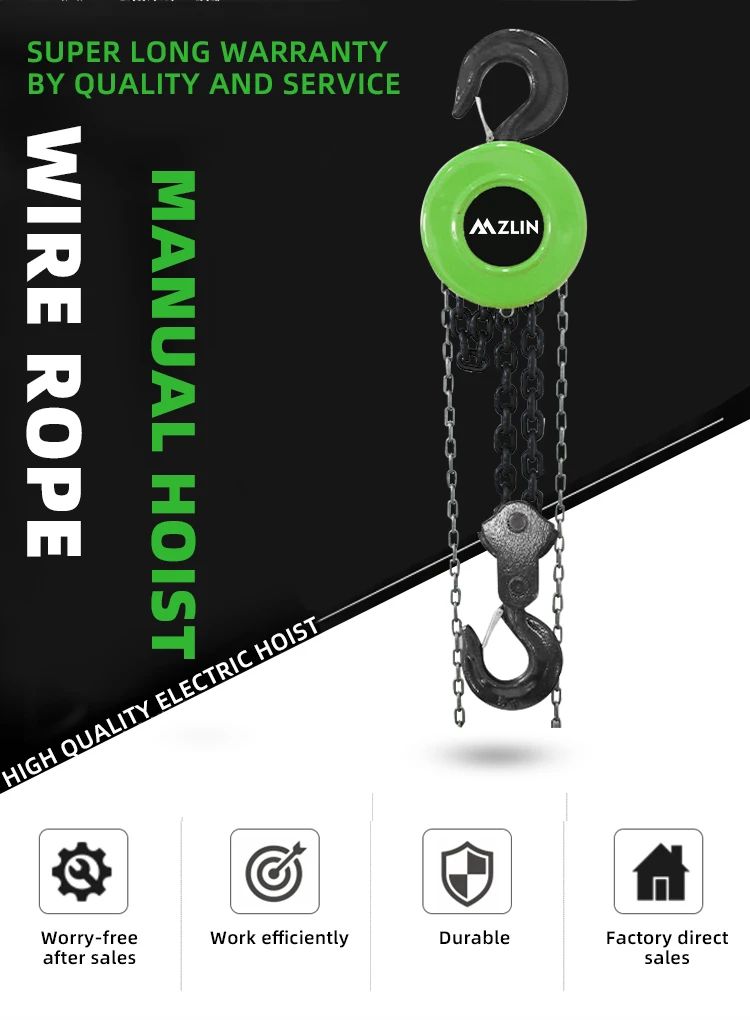 2 Ton Chain Block Pulley Tackle Hoist Hand Chain Block