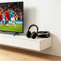 Casque audio optique sans fil numérique 2,4 GHz pour TV avec émetteur et station de charge