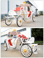 Chariot royal de Cendrillon d'usine, véhicule classique de conte de fées, pour mariage, modèle citrouille avec rideaux