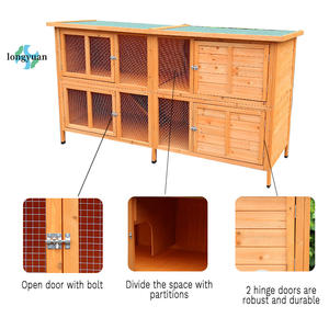 Cage à lapin en bois pour jardin Deux couches lapin maisons pour animaux de compagnie <span class=keywords><strong>Cages</strong></span> en gros personnalisé clapier à lapin - Product Image 4