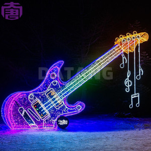 Giant Guitar Shaped Holiday Light Sculpture for Shopping Mall Plaza Christmas Festival and <b>Outdoor</b> Display Projects - Product Image 6