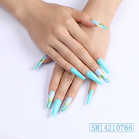 Faux ongles autocollants doigts artificiels, accessoires de manucure pré-conçus pour couverture complète, 24 pièces