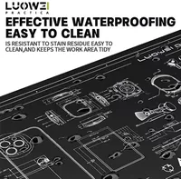 Tapis de réparation isolant haute température LUOWEI LW-M4 16,5 pouces, résistant à la chaleur jusqu'à 500°C, pour outils de réparation de téléphones portables
